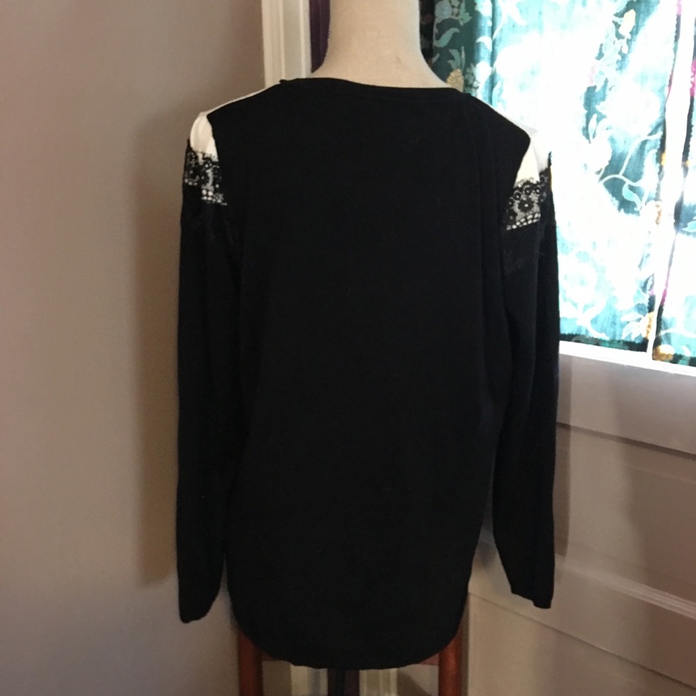 Lane Bryant Black and White Lace Sweater - Picture 6 of 6